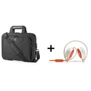 HP QB681AA Value Top Load Case 16.1 Carrying Case + F6J05AA H2800 Stereo Headset Orange