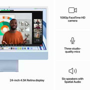 Apple iMac 24-inch (2023) - M3 with 8-Core CPU / 8GB RAM / 512GB SSD / 10-Core GPU / macOS Sonoma / English & Arabic Keyboard / Blue / Middle East Version