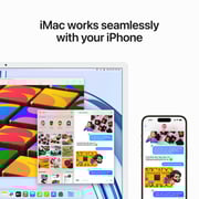 Apple iMac 24-inch (2023) - M3 with 8-Core CPU / 8GB RAM / 512GB SSD / 10-Core GPU / macOS Sonoma / English & Arabic Keyboard / Blue / Middle East Version