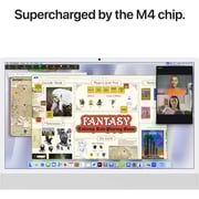 آي ماك من أبل بشريحة M4، وحدة معالجة مركزية (CPU) بـ 10 نوى، كرت شاشة بـ 10 نوى، (256 جيجابايت، 16 جيجابايت)، شاشة مقاس 24 بوصة، لون فضي، موديل MWUU3AB/A