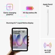 iPad mini (2024) Wi-Fi + Cellular 128GB - Purple Middle East Version with FaceTime
