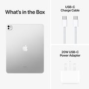 13-inch iPad Pro M4 (2024) Wi-Fi + Cellular 1TB with nano-texture glass - Silver Middle East Version with FaceTime