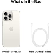 Apple iPhone 15 Pro Max (256GB) - White Titanium Middle East Version with FaceTime