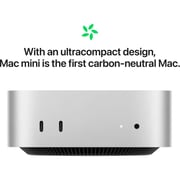 Apple Mac mini (2024) - M4 with 10-core CPU / 24GB RAM / 512 GB SSD / 10-core GPU / macOS Sequoia / Silver / Middle East Version