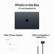 Apple MacBook Air 13-inch (2024) - M3 with 8-core CPU / 8GB RAM / 256GB SSD / 8-core GPU / macOS Sonoma / English Keyboard / Midnight / Middle East Version