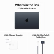 Apple MacBook Air 13-inch (2024) - M3 with 8-core CPU / 16GB RAM / 512GB SSD / 10-core GPU / macOS Sonoma / English & Arabic Keyboard / Midnight / Middle East Version