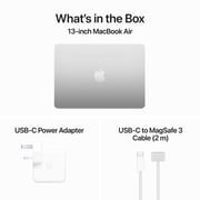 Apple MacBook Air 13-inch (2024) - M3 with 8-core CPU / 8GB RAM / 256GB SSD / 8-core GPU / macOS Sonoma / English & Arabic Keyboard / Silver / Middle East Version