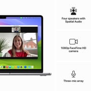 Apple MacBook Air 13-inch (2024) - M3 with 8-core CPU / 24GB RAM / 512GB SSD / 10-core GPU / macOS Sonoma / English Keyboard / Space Grey / Middle East Version
