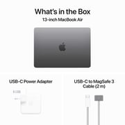 Apple MacBook Air 13-inch (2024) - M3 with 8-core CPU / 24GB RAM / 512GB SSD / 10-core GPU / macOS Sonoma / English Keyboard / Space Grey / Middle East Version