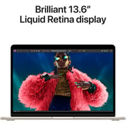 Apple MacBook Air 13-inch (2024) - M3 with 8-core CPU / 8GB RAM / 256GB SSD / 8-core GPU / macOS Sonoma / English & Arabic Keyboard / Starlight / Middle East Version