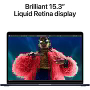 Apple MacBook Air 15-inch (2024) - M3 with 8-core CPU / 8GB RAM / 512GB SSD / 10-core GPU / macOS Sonoma / English & Arabic Keyboard / Midnight / Middle East Version