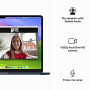 Apple MacBook Air 15-inch (2024) - M3 with 8-core CPU / 8GB RAM / 512GB SSD / 10-core GPU / macOS Sonoma / English & Arabic Keyboard / Midnight / Middle East Version