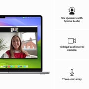 Apple MacBook Air 15-inch (2024) - M3 with 8-core CPU / 8GB RAM / 512GB SSD / 10-core GPU / macOS Sonoma / English & Arabic Keyboard / Space Grey / Middle East Version