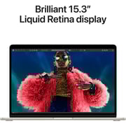 Apple MacBook Air 15-inch (2024) - M3 with 8-core CPU / 8GB RAM / 256GB SSD / 10-core GPU / macOS Sonoma / English Keyboard / Starlight / Middle East Version