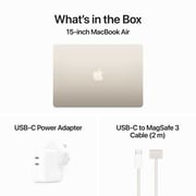 Apple MacBook Air 15-inch (2024) - M3 with 8-core CPU / 8GB RAM / 256GB SSD / 10-core GPU / macOS Sonoma / English & Arabic Keyboard / Starlight / Middle East Version