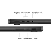Apple MacBook Pro 14-inch (2024) – M4 with 10-core CPU / 16GB RAM / 1TB SSD / 10-core GPU / macOS Sequoia / English & Arabic Keyboard / Space Black / Middle East Version