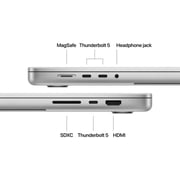 Apple MacBook Pro 16-inch (2024) – M4 Pro Max with 14-core CPU / 36GB RAM / 1TB SSD / 32-core GPU / macOS Sequoia / English & Arabic Keyboard / Silver / Middle East Version