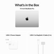 Apple MacBook Pro 14-inch (2023) - M3 with 8-core CPU / 8GB RAM / 512GB SSD / 10-core GPU / macOS Sonoma / English & Arabic Keyboard / Silver / Middle East Version