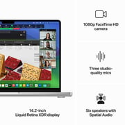 Apple MacBook Pro 14-inch (2023) - M3 with 8-core CPU / 8GB RAM / 512GB SSD / 10-core GPU / macOS Sonoma / English & Arabic Keyboard / Silver / Middle East Version