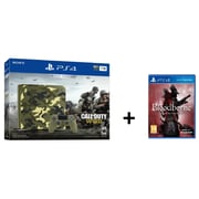 Sony PlayStation 4 Slim Console 1TB Camouflage - Middle East Version with Call Of Duty WWII Limited Edition + Bloodborne Game Of The Year Edition Game