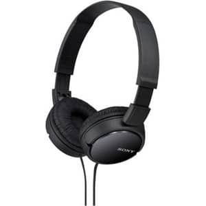 Sony ZX Wired With Mic On-Ear Headphones, Black - MDRZX110APB