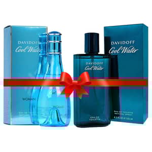 Davidoff Cool Water Perfume For Men 125ml Eau de Toilette + Davidoff Cool Water Perfume For Women 100ml Eau de Toilette