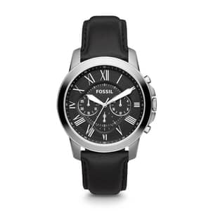 Fossil FS4812 Grant Chronograph Black Leather Watch