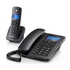 Motorola C4201 Corded Phone With Cordless Handset Black