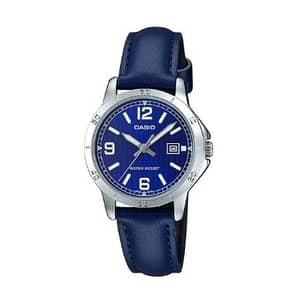 Casio Blue Leather Women Watch LTP-V004L-2BUDF