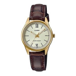 Casio Brown Leather Women Watch LTP-V005GL-9BUDF