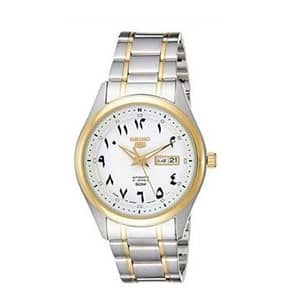 Seiko 5 Silver/Gold Stainless Steel Men Watch SNKP22J1