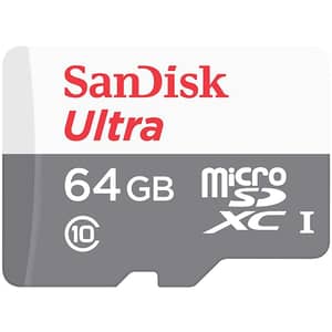 Sandisk Ultra microSDHC Memory Card 64GB White/Grey SDSQUNR-064G-GN3MN