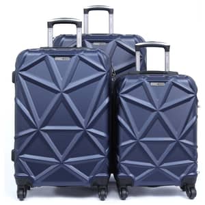 Para John 3pcs Matrix Trolley Luggage Set Blue