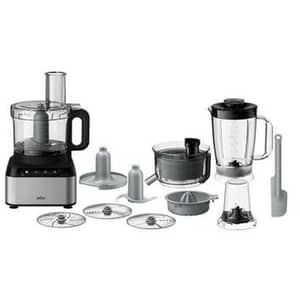 Braun 800W 2.1L Bowl, 1.2L Blender, 12-in-1, Black/Silver Food Processor – FP3235SI