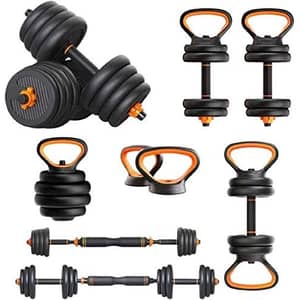 Maxstrength Adjustable Dumbbells Set 30kg, Multifunctional Weights Dumbbell & Kettlebell & Barbell Set