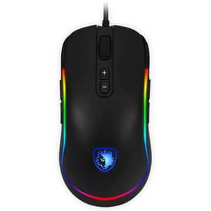 Sades Revolver RGB Gaming Mouse 1.8m Black