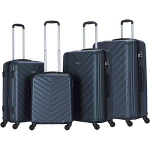 Stargold Set Of 4 Hardside Spinner Abs Trolley Luggage With Number Lock, Charcoal - 20, 24, 28, 32 Inches