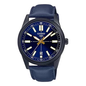 Casio Mtp-vd02bl-2e Blue Dail Enticer Analog Leather Men's Watch