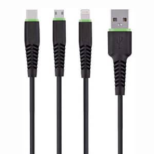 Digitplus 3 In 1 USB Cable 1.2m Black