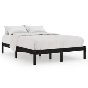 Vidaxl Bed Frame Black Solid Wood Pine 140x200 Cm