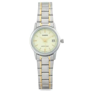 CASIO Women's Analog Champagne Dial Watch - LTP-V002SG-9A