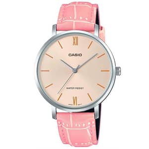 CASIO Women's Analog Pink+Silver Dial Watch - LTP-VT01L-4BUDF