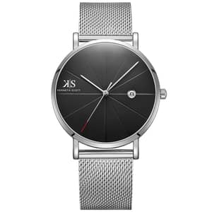 Kenneth Scott Men's Analog Black Dial Watch - K22013-SMSB