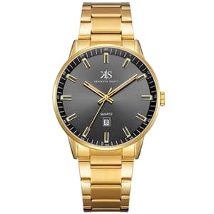 Kenneth Scott Men's Analog Black Dial Watch - K22010-GBGB