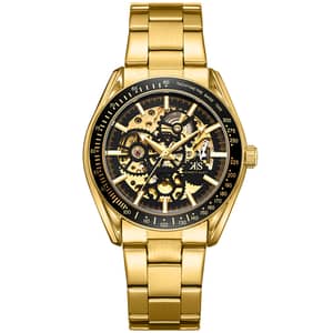 Kenneth Scott Men's Mechanical Black Dial Watch - K22312-GBGB
