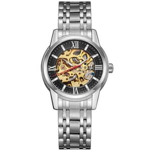 Kenneth Scott Men's Mechanical Black Dial Watch - K22311-SBSB