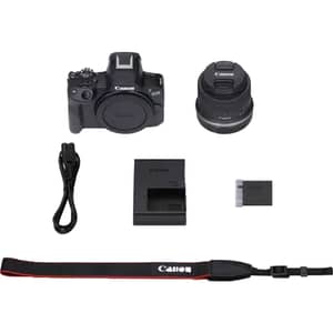 Canon EOS R50 4K / 24.2MP APS-C Mirrorless Digital Camera with RF-S 18-45mm F4.5-6.3 IS STM Lens + Vlogger Kit -Black