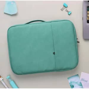 Dawenha LPT28 Hand Leather Laptob Sleeve / two zippers / hand / 3 layers protection / Pistachio