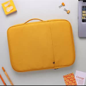 Dawenha LPT31 Hand Leather Bag two zippers - 3 layers protection / spill-resistant / dustproof / shockproof / Mango