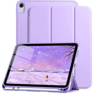 FITIT Protective iPad 10th Gen 10.9 Case, Slim Stand Smart Cover With Pencil Holder And Trifold Stand -Purple